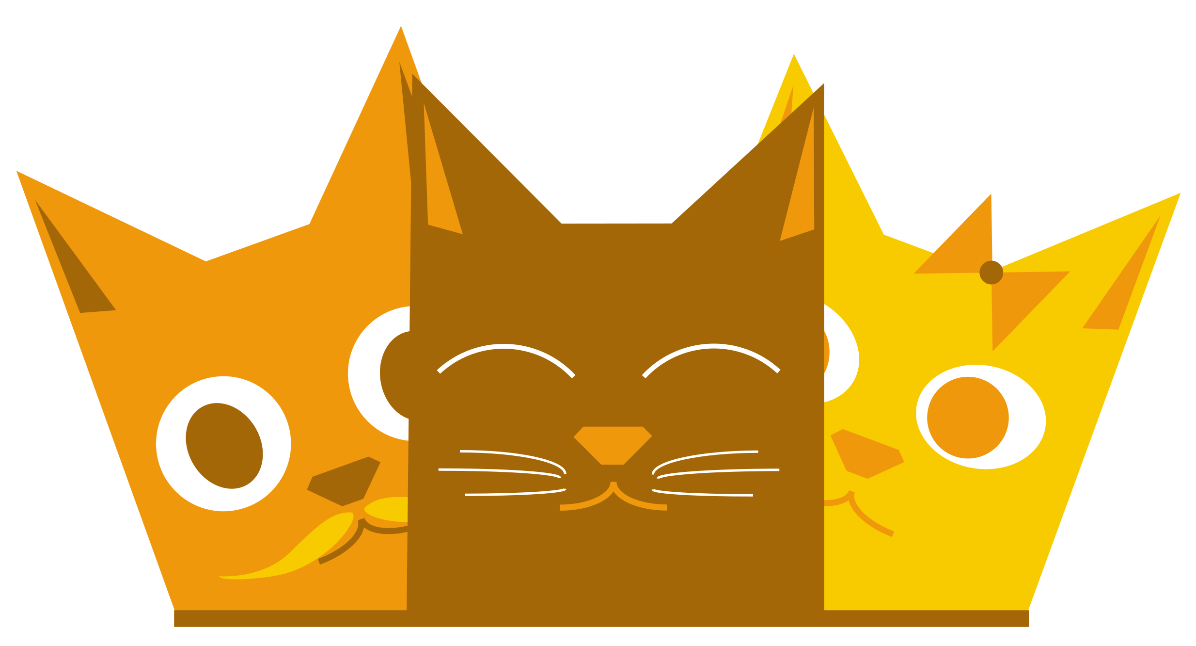 Ce logo est composé de 3 chatons jaunes